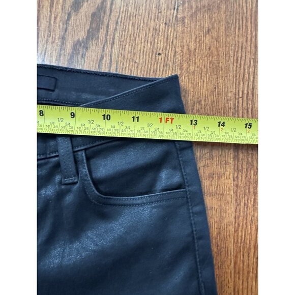 J Brand Selena Black Coated Cropped Lace Hem Mid-Rise Bootcut Boho Jeans Sz 24 - Picture 7 of 9